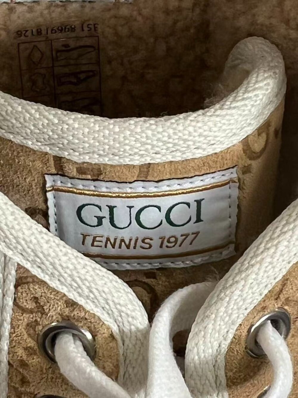Gucci Women’s Tennis 1977 Trek GG Suede Platform Sneakers Buttersco EU40 796294 - Picture 9 of 14